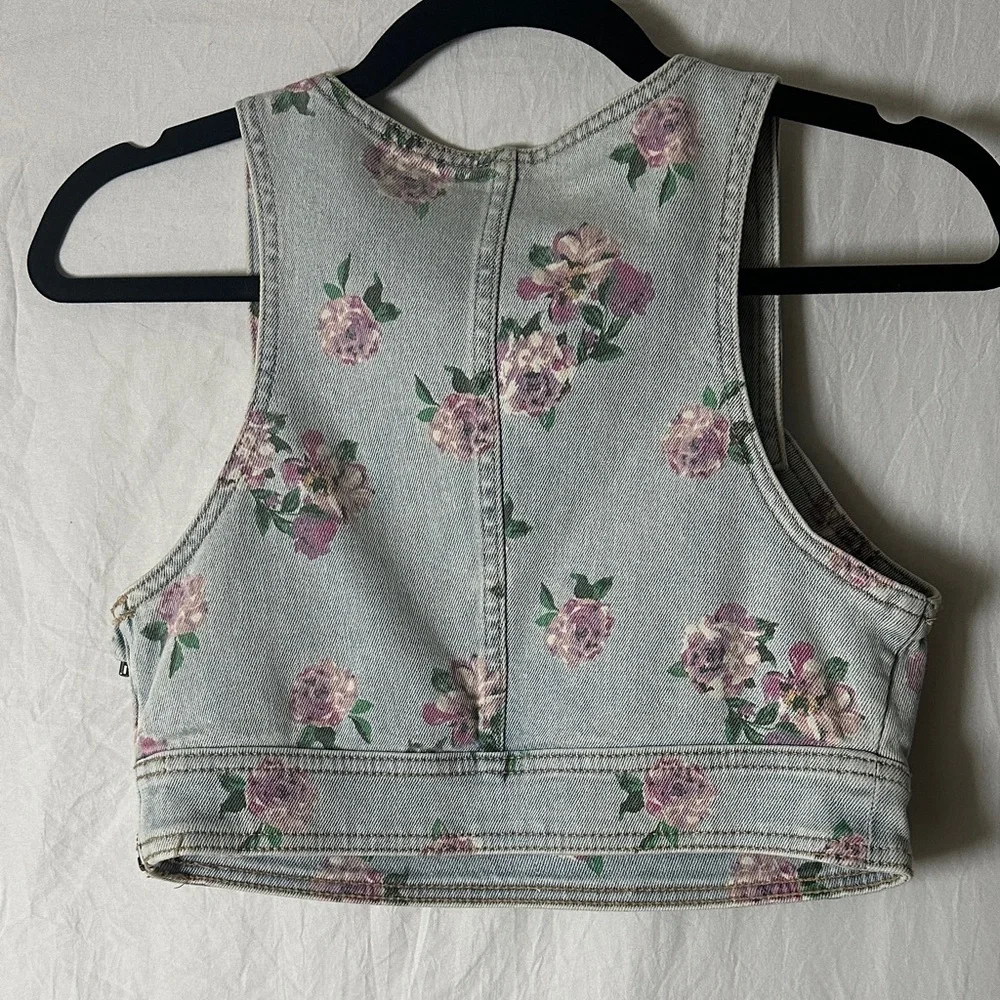 Wild Fable Floral Denim Crop Top